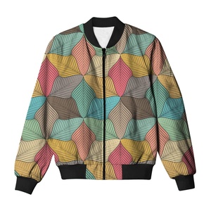 Meilleures ventes de blousons bombardiers longs au design classique Variété à la mode avec veste à sublimation à chaud avec logo à l'avant - Product Image 1