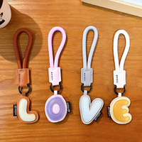 Porte-clés en cuir personnalisé avec lettre de l'alphabet, pendentif de sac créatif et mignon, mini ornement suspendu tendance, cadeau