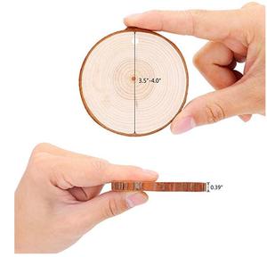 Fette di <span class=keywords><strong>Legno</strong></span> Naturale Forate per Sottobicchieri, Cerchi <span class=keywords><strong>in</strong></span> <span class=keywords><strong>Legno</strong></span> Grezzo per Fai da Te, Decorazioni Matrimoniali, Ornamenti Natalizi - Product Image 2