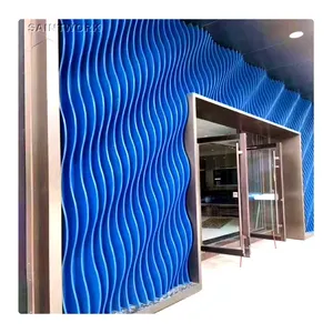 Metal Building Materials Aluminium 3D Wavy Irregular Baffle Wall Panel Wave Baffle Ceiling Design Exterior Exhibition Halls