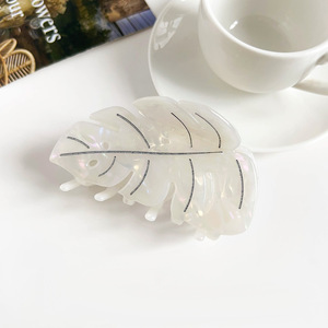 Fermaglio per Capelli Grande in Acetato Ispirato alle Foglie della Foresta, 9,5 CM, Elegante Accessorio per Capelli da <span class=keywords><strong>Donna</strong></span> e Ragazza per Uso Quotidiano - Vendita all'Ingrosso - Product Image 5