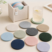 Lot de 8 sous-verres et sets de table en feutre tout-en-un pour bureau, 11 couleurs personnalisables et mixables, résistants, antidérapants, écologiques et réutilisables