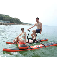 Bicyclette de course aquatique gonflable, bateau à pédales flottant, vélo hydraulique, vélo aquatique avec entraînement par pédale pour jeux d'eau