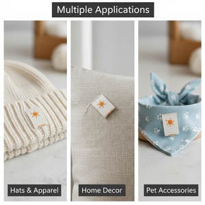 Fabric brand labels for <b>sewing</b> onto clothing, featuring a logo; suitable for clothing, <b>bags</b>, and shoes - Product Image 2