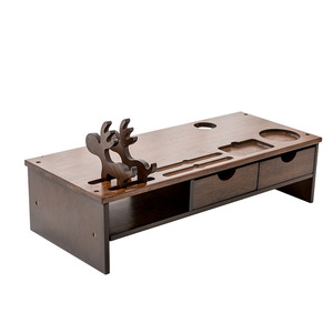 Soporte Elevador de Monitor de Bambú Rectangular, Organizador de Almacenamiento para Teclado de Escritorio, Multifuncional, para Ordenar el Escritorio - Product Image 5