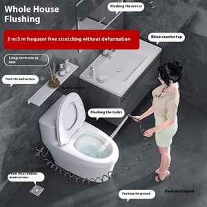 1 pièce Tuyau flexible <span class=keywords><strong>de</strong></span> douche à ressort pour ligne téléphonique, accessoire <span class=keywords><strong>de</strong></span> salle <span class=keywords><strong>de</strong></span> bain pour bidet et toilettes, avec raccord <span class=keywords><strong>de</strong></span> pulvérisation, longueurs 1.5M/2M/3M/5M - Product Image 6
