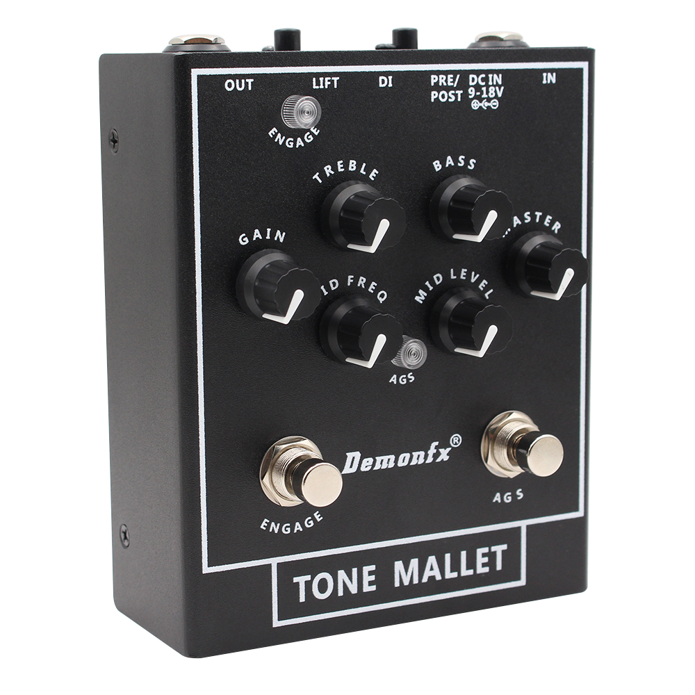 Demonfx Tone Mallet Bass Preamp DI Box: Multi-Effect Processor Pedal for  Electric Bass Guitar with Clean Boost & IR Loader