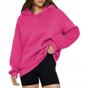 Sweat-shirt à capuche oversize pour femme, pull décontracté à épaules tombantes et manches longues, haut en molleton épais pour l'automne et l'hiver - Product Image 6