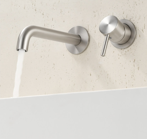 Robinet de lavabo mural <span class=keywords><strong>noir</strong></span> mat électroplaqué - <span class=keywords><strong>Mitigeur</strong></span> encastré dissimulé eau froide et chaude avec bec pivotant - Product Image 4