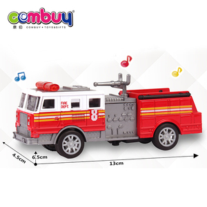Mini camión de bomberos de juguete, vehículo con luz souns, puerta abierta, 1:32 - Product Image 2