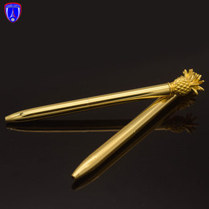 Stylos en métal doré ananas avec logo personnalisé pour personnalisation stylo publicitaire logo personnalisé - Product Image 5