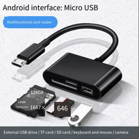 Grand stock de lecteurs de cartes Type-C, lecteurs de cartes multifonctionnels Type-C OTG 2.0 SD/TF USB pour téléphones Android et ordinateurs.