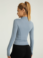 Veste de yoga légère pour femme M359 Manteau respirant à séchage rapide pour la course à pied avec logo avant