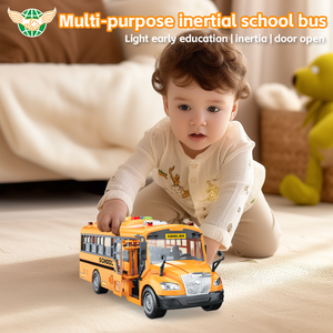 Trẻ Em Thương Hiệu Mới Nhựa Quán Tính Đồ Chơi Âm Nhạc Ánh Sáng Trường Xe Buýt Đồ Chơi Mô Hình Xe Cửa Có Thể Mở Ra Ma Sát Đồ Chơi Xe Hơi - Product Image 2