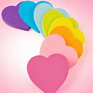 240 Hojas, Paquete de 8, Notas Adhesivas Removibles de 3x3 Pulgadas con Formas Irregulares de Corazón y Estrella de Cinco Puntas, 8 Colores Surtidos, Notas Adhesivas Bonitas - Product Image 1