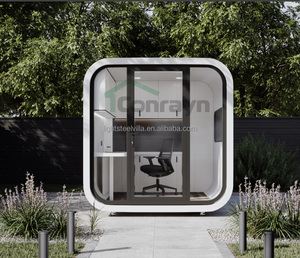 Cabina <span class=keywords><strong>de</strong></span> Oficina con Estructura <span class=keywords><strong>de</strong></span> Acero Ligero, Módulo <span class=keywords><strong>de</strong></span> Trabajo con Muebles Listos para Usar, Mini Jardín, Cabina Apple - Product Image 4