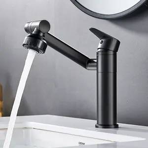 Robinet de lavabo multifonctionnel 360 degrés, nouveau Style en laiton noir, robinet de salle de bains moderne
