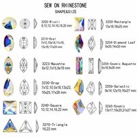 Yantuo Usine En Gros 8mm 10mm 12mm 14mm 16mm Rivoli Cristal Ab Forme Plate Coudre sur Verre Strass Pierres pour Vêtement DIY