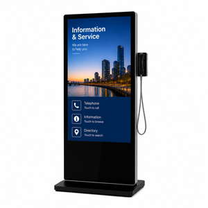 Kiosque tactile AIYOS 55 pouces à 10 points avec combiné téléphonique VoIP, double système d'exploitation, affichage LCD sur pied - Product Image 6