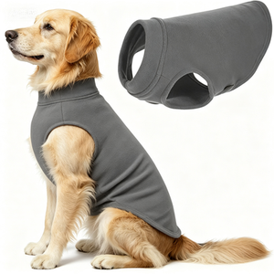 <b>Dog</b> Winter Fleece Vest Sleeveless Jacket High Neck Polyester Wrinkle Resistant Cute Design Outdoor Walking Use - Product Image 1