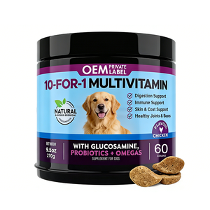 Multivitaminas Masticables para Perros OEM 11 en 1 con Probióticos, Suplementos para Perros, Soporte de Marca Privada, Golosinas Orgánicas para Perros - Product Image 1