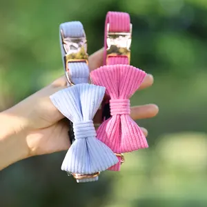 Okeypets Accessoires <span class=keywords><strong>pour</strong></span> animaux de compagnie : Nœuds papillon et colliers ajustables en velours côtelé <span class=keywords><strong>pour</strong></span> chiens – Mignons et abordables - Product Image 1