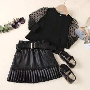 Camicia a maniche lunghe a sbuffo per bambini alla moda camicetta per neonato altre ragazze abbigliamento per bambini lil abbigliamento per ragazze Set di gonne per bambina - Product Image 2