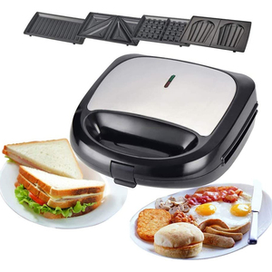 Aifa - Plancha Eléctrica Desmontable 7 en 1 (o 6, 5, 4, 3, 2 en 1) para Sándwiches y Waffles, con Revestimiento Cerámico y Puntos Blancos, de Acero Inoxidable - Product Image 2