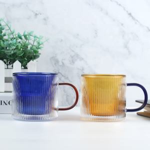 310ml ad alta bocca borosilicato alla moda isolato caffè personalizzato doppia parete tazze di vetro con manico - Product Image 5