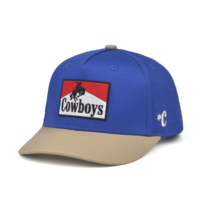 Casquette de baseball bicolore personnalisée avec patch brodé, chapeaux de cowboy, casquette de baseball 5 panneaux, casquettes de baseball ajustables, casquettes trucker personnalisées