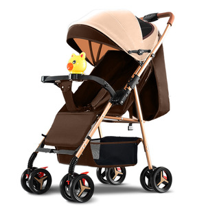 Poussette bébé, légère et pliable, adaptée pour s'asseoir ou s'allonger, avec quatre roues pour des déplacements vers l'avant et vers l'arrière - Product Image 1