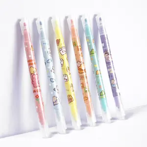 XINGMAI فرشاة ناعمة غير سامة قلم ألوان مائية قابل للمسح 6 ألوان مجموعة فرشاة مزدوجة المؤشر