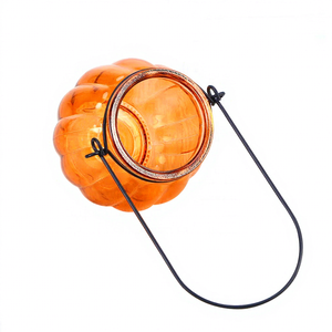 Bougeoir <span class=keywords><strong>en</strong></span> <span class=keywords><strong>verre</strong></span> <span class=keywords><strong>en</strong></span> forme de citrouille avec poignée pour Halloween écologique - Product Image 3