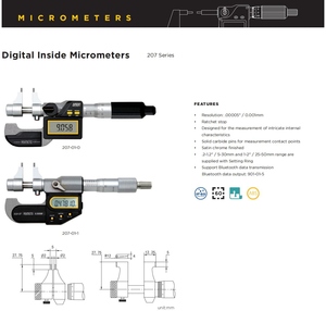 ไมโครมิเตอร์ดิจิตอลแบบวัดภายใน Asimeto 207-01-0 ช่วงการวัดสองจุด 5-30 มม. IP65 - Product Image 2