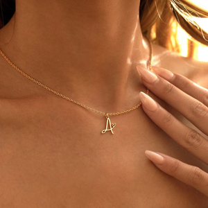 Venta caliente 316 <span class=keywords><strong>L</strong></span> Acero inoxidable inicial corazón Collar personalizado carta collar esposa novia collar - Product Image 2