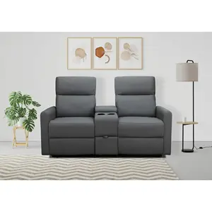 Home affaire 2-seater Daoulas, cinema sofa with reclining function, drink holder and storage space