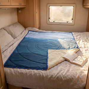 Manta de Camping Acolchada para Exteriores, con Forro Sherpa, Impermeable, Ultraligera, Cálida para Clima Frío, Relleno de Poliéster, Lavable a Máquina - Product Image 1