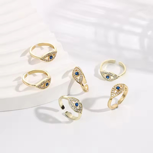 Fashion S925 Sterling Silver Devil's Eye <b>Ring</b> Delicate Gold Plated Finger <b>Ring</b> for Women Jewelry Gift - Product Image 4