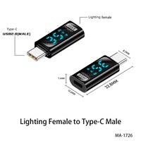 Adaptateur USB-C PD 35W140W avec affichage numérique LED, convertisseur 40 Gbps, connecteur d'extension Type-C, transmission de données, testeur de puissance