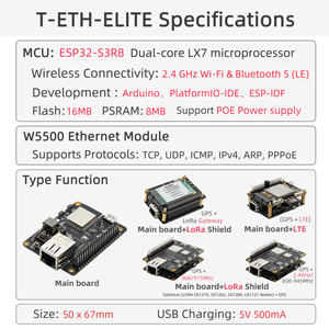 LILYGO T-ETH-ELite Carte de développement Ethernet <span class=keywords><strong>ESP32</strong></span>-S3 <span class=keywords><strong>W5500</strong></span> Module évolutif T-SX1302 LoRa Gateway LoRa GPS PCIE LTE Shield - Product Image 6