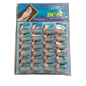Faux ongles en amande moyennes, 24 pièces, lot en carton, couleur unie, à presser pour la manucure - Product Image 4