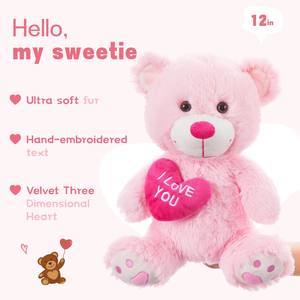 Groothandel op maat gemaakte mini roze knuffels pluche speelgoed teddybeer voor Valentijnsdag Kerstbenodigdheden cadeaus - Product Image 4