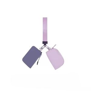 Stylish Dual Pouch Women's Wristlet Portable Wallet Detachable Keychains Card Bank Mini <b>Change</b> <b>Bag</b> Promotional Tote - Product Image 5