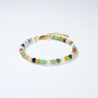 Bracelet en argent sterling 925 avec pierres précieuses, pierres précieuses arc-en-ciel, cristaux roses, topaze à rayures bleues, jade blanc, perles de cornaline