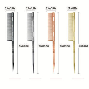 Peine Profesional de Alta Calidad con Punta Dorada de Metal, Acero Inoxidable Iónico, <span class=keywords><strong>para</strong></span> Cortar el Cabello, con Logotipo Personalizado, Resistente al Calor, <span class=keywords><strong>para</strong></span> Barbería - Product Image 3