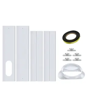 Set adaptor selang knalpot AC 5.1 inci, Set AC Universal Pintu geser Unit portabel AC ventilasi Jendela