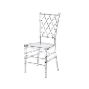 Vente en gros Chaise fantôme empilable en acrylique transparent pour événements de banquet et événements pour les mariages