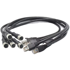 Kaliteli GoodsWaterproof bağlayıcı CAT5 kadın M12 RJ45 kablosu endüstriyel fişler <span class=keywords><strong>M</strong></span> 8 Pin - Product Image 1