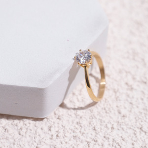 Anillo de Eternidad Geométrico Vintage de Acero Inoxidable Chapado en Oro con Circonita para Mujer, Venta al por Mayor, para Regalos de Boda y Compromiso - Product Image 5