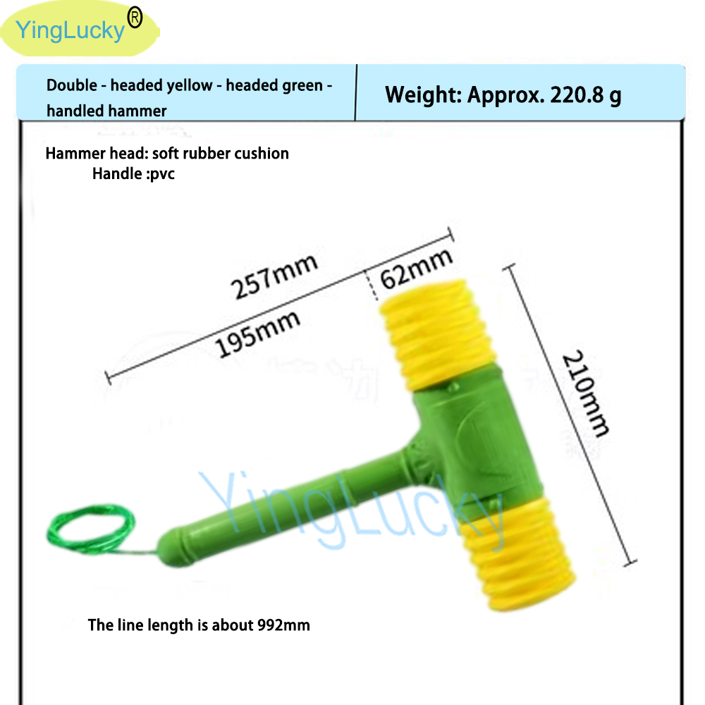 Marteau à double tête à tête jaune à manche vert